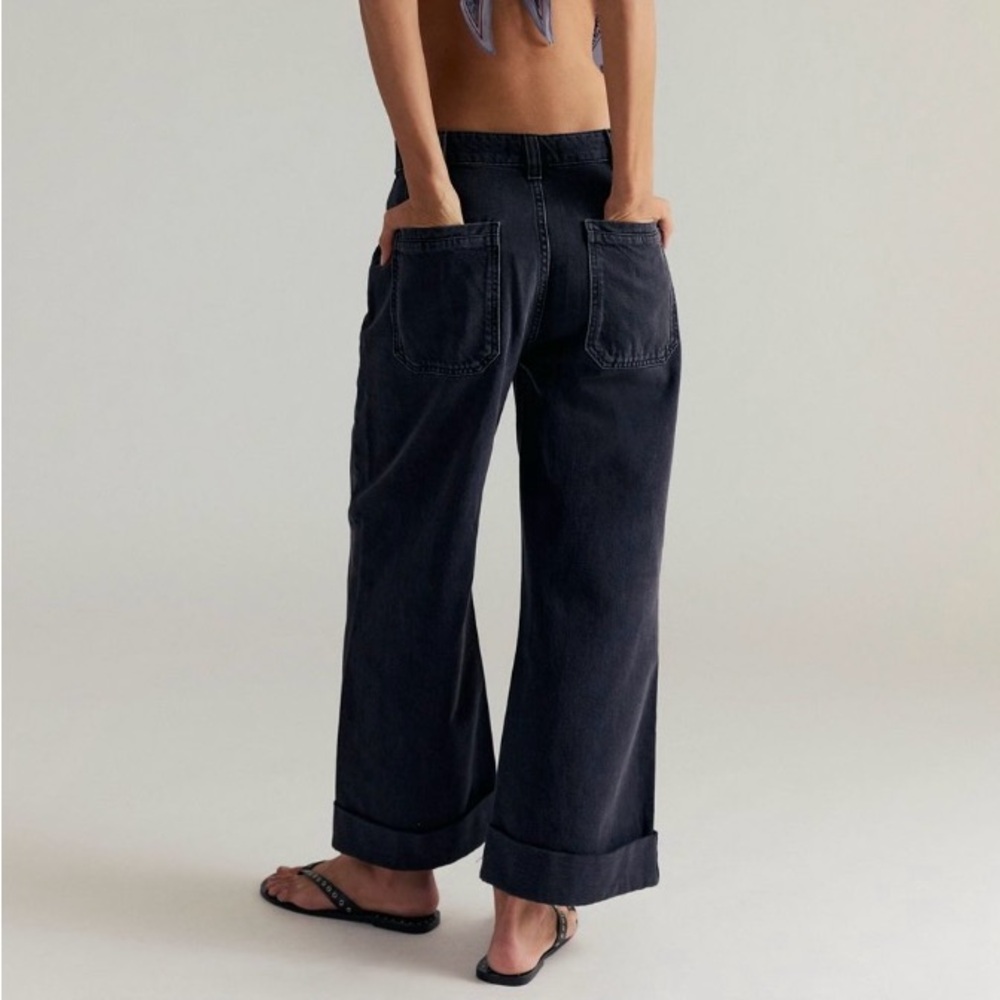 NWT Free People We the Free Palmer cuffed jeans in outer space - 31 - Picture 2 of 11